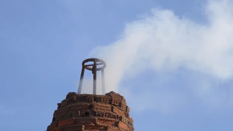 brick kiln with smoke