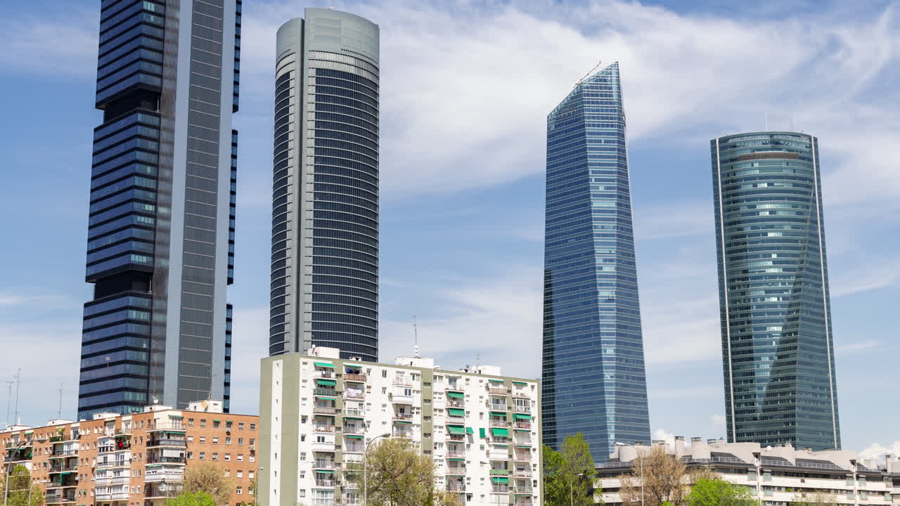 Timelapse of the madrid financial district