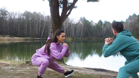 couple doing sports outdoors