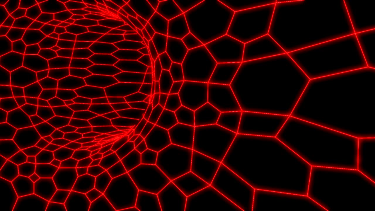 Red organic neon tunnel able to loop seamless 4k