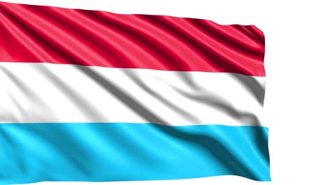 flag of luxembourg with fabric structure in the wind (alpha channel, loopable)