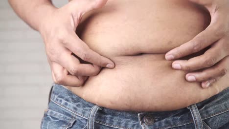 man with a large belly