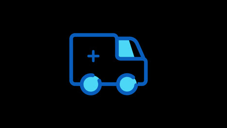 Krankenwagen-Symbol-Loop-Animationsvideo,-Transparenter-Hintergrund-Mit-Alphakanal