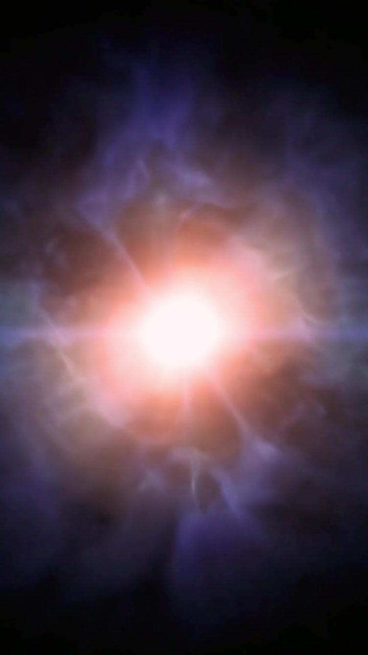 Impulso di luce astratto e luminoso che si espande nell'oscurità