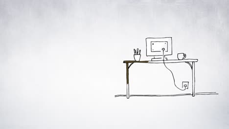 boceto de computadora en una mesa