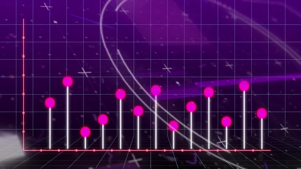 animación de gráficos, círculos, técnica de fallos y lenguaje de programación sobre el patrón de cuadrícula.