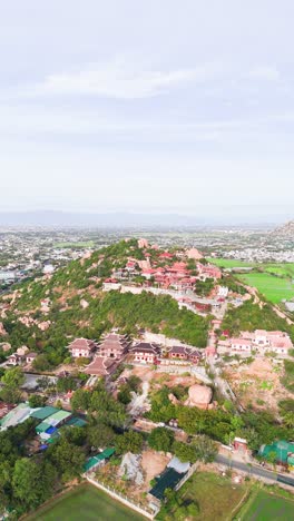 Aerial Vertical Shot of the Buddhist Temple in Phan Rang–Tháp Chàm in the Morning.
