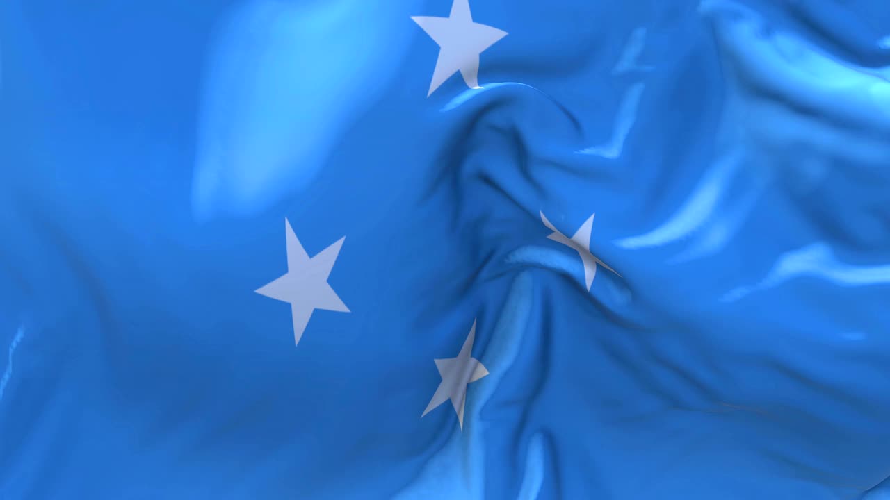 미크로네시아 연방국 발이 바람 속 느린 동작 애니메이션에서 4k 현실적인 직물 질감 발 부드럽게 바람 날 연속적인 원활한 루프 배경에 불고 있습니다.