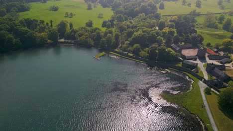 aerial shot of strangford lough in county down, northern ireland