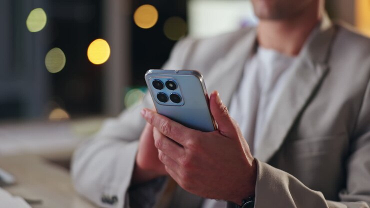 L'uomo che utilizza smartphone