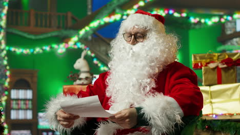 santa claus reading a letter