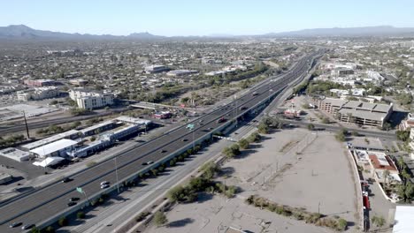 interstate 10 in tuscon, arizona with drone video stable