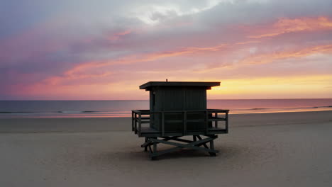 Lifeguard Stand at Sunset on the Beach