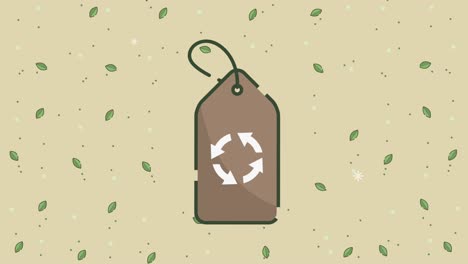 eco friendly animation with recycle tag