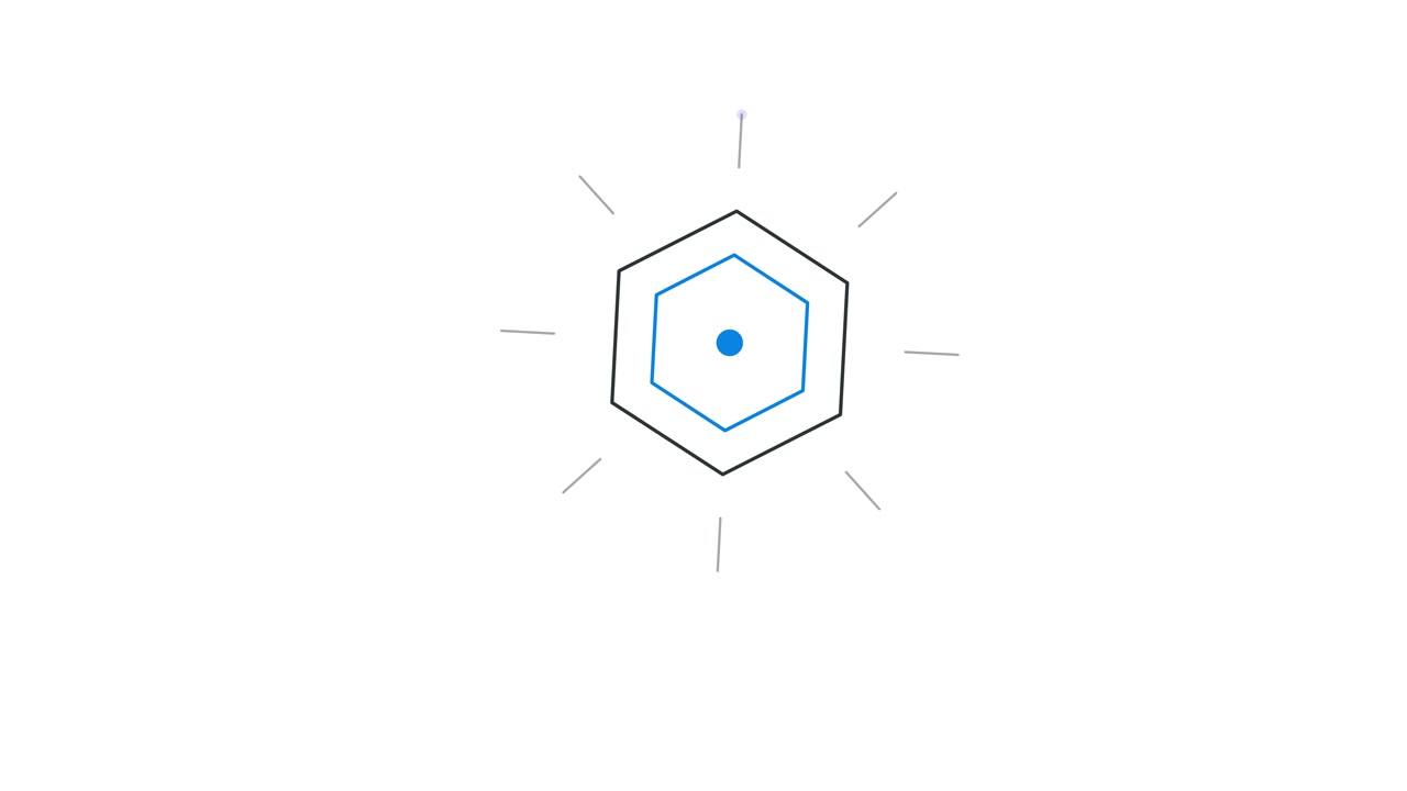Minimalist Animated Hexagon Logo Reveal on White Background