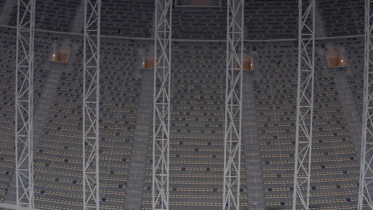 vistas aéreas de la construcción del estadio