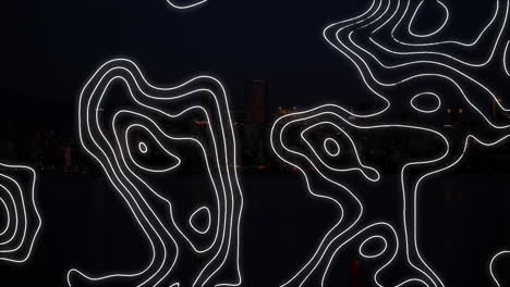 animación de líneas blancas sobre el paisaje urbano