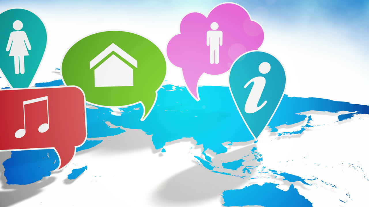 앱 아이콘이 세계 지도에 나타납니다.