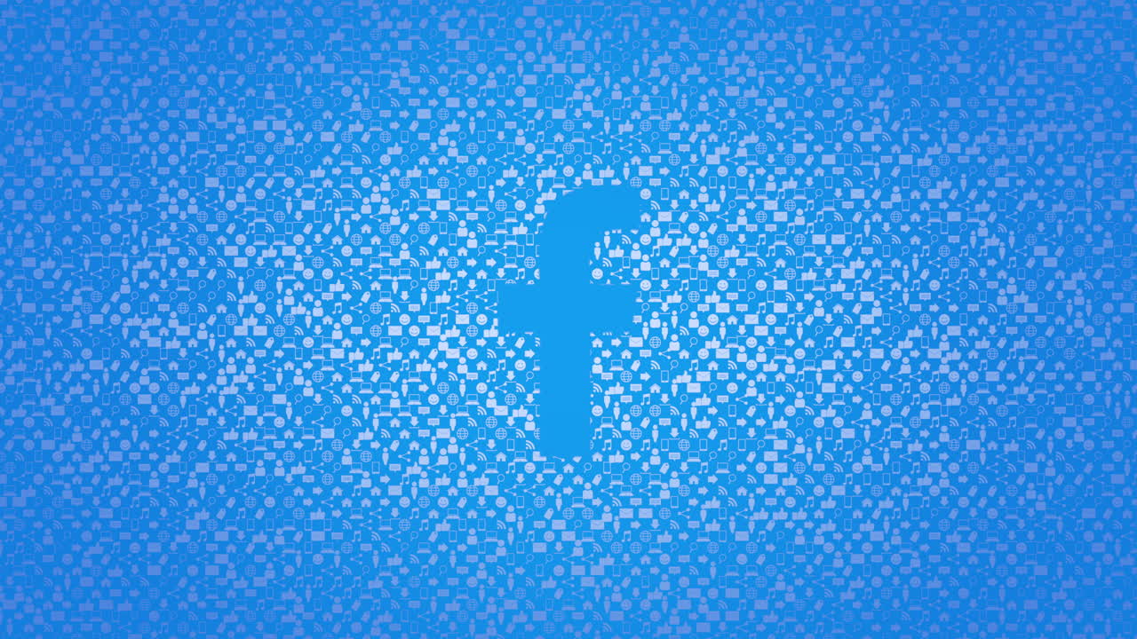 간단한 배경에 페이스북 소셜 네트워크의 모션 아이콘