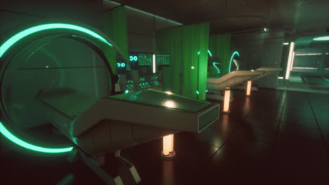 sala médica futurista con tecnología avanzada