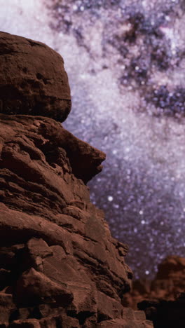 red rock and milky way