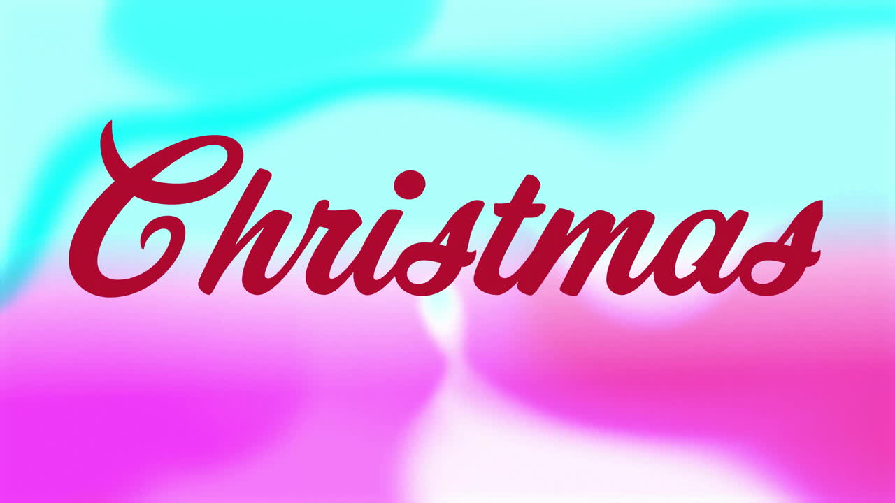 Animation of christmas text over christmas decorations on vibrant background