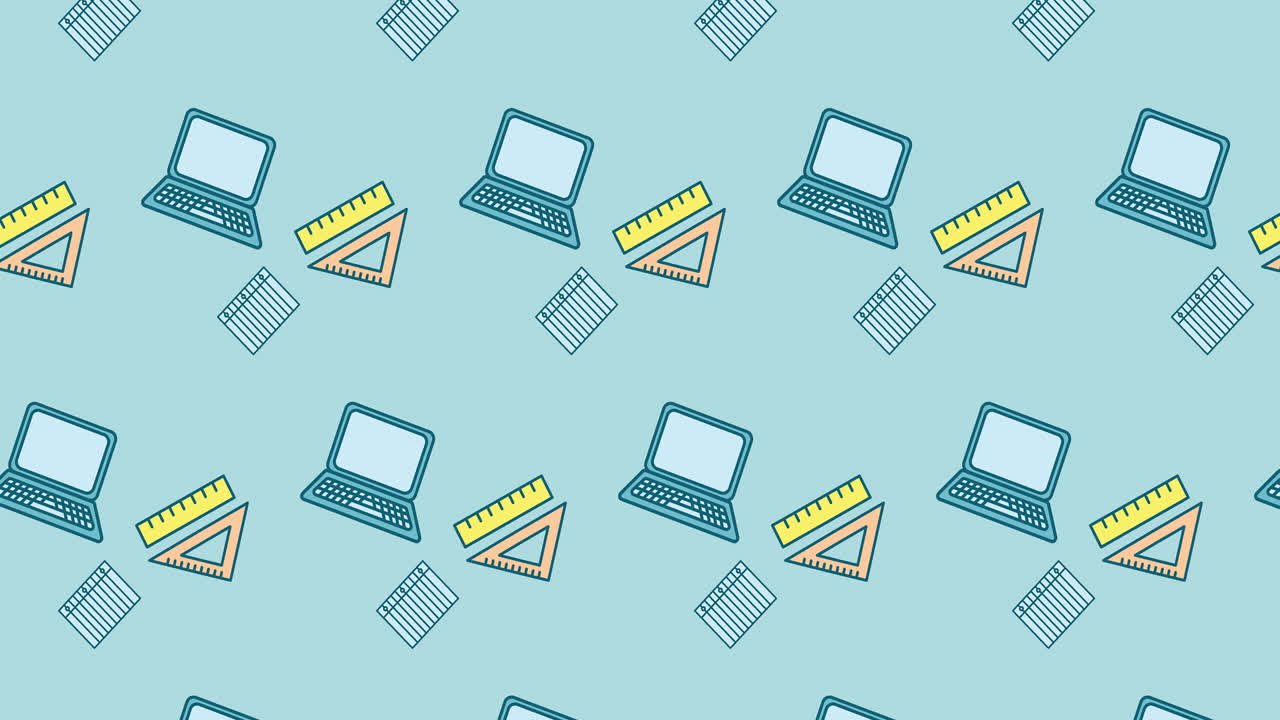 학교 아이템 아이콘의 애니메이션이  ⁇  배경에 움직입니다.