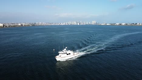 aerial view of downtown san diego and premier sportfishing