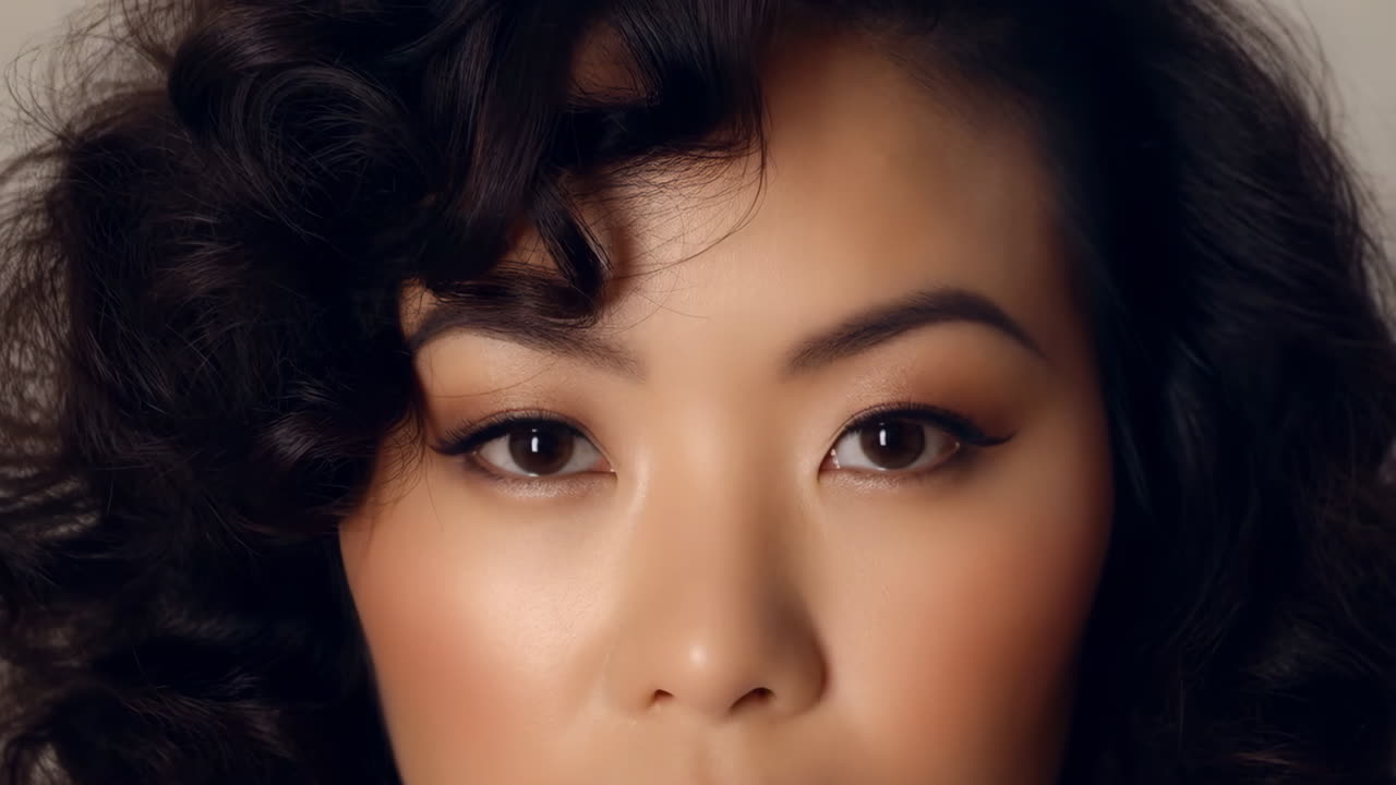 Close-up of a Woman's Eyes and Face