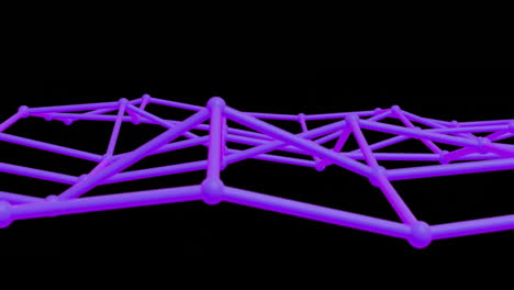 purple geometric shapes forming network, data processing animation