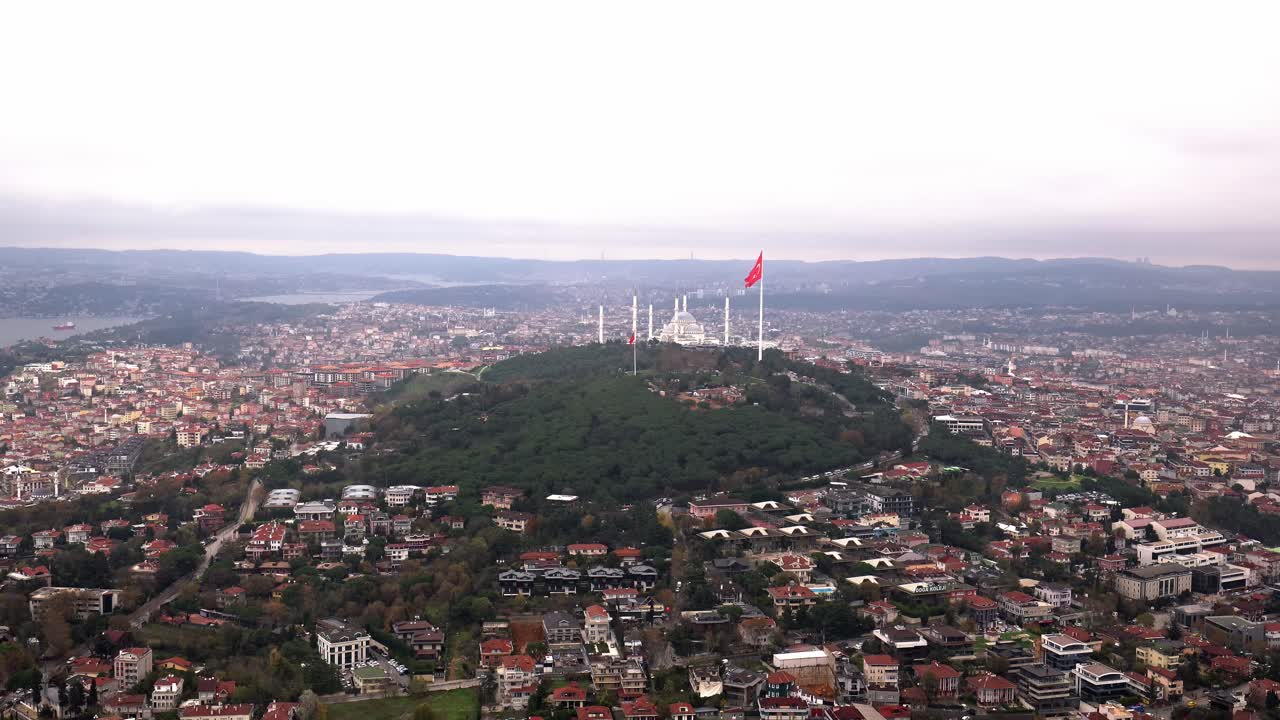 This is an Istanbul city view from the from the TV tower. The shot was recorded by a Sony A7IV mirrorless camera with a 16-35 f2.8 GM lens.