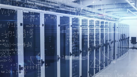 Animación-De-Ecuaciones-Matemáticas-Y-Diagramas-Sobre-Bastidores-De-Servidores-En-La-Sala-De-Servidores