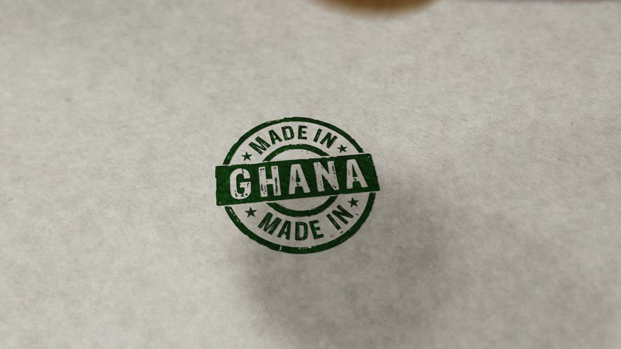 Made in Ghana stamp and stamping loop animation