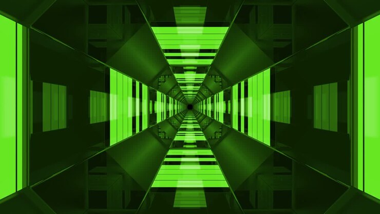 Green Night Club Looped Abstract Background Tunnel