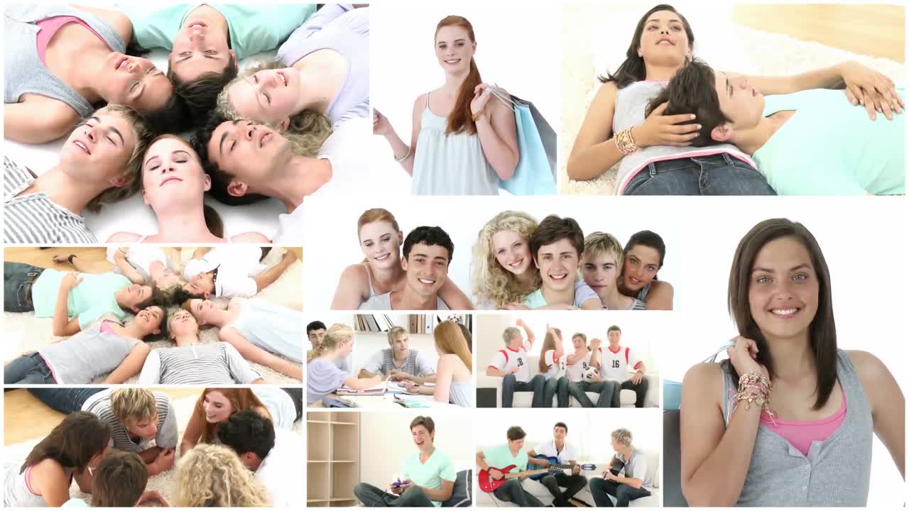 collage de jóvenes divirtiéndose juntos