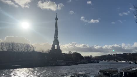 eiffel tower in paris on a sunny day