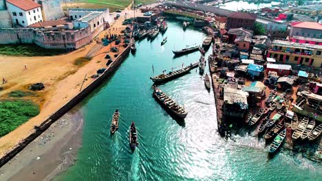 local docks at elmina, ghana