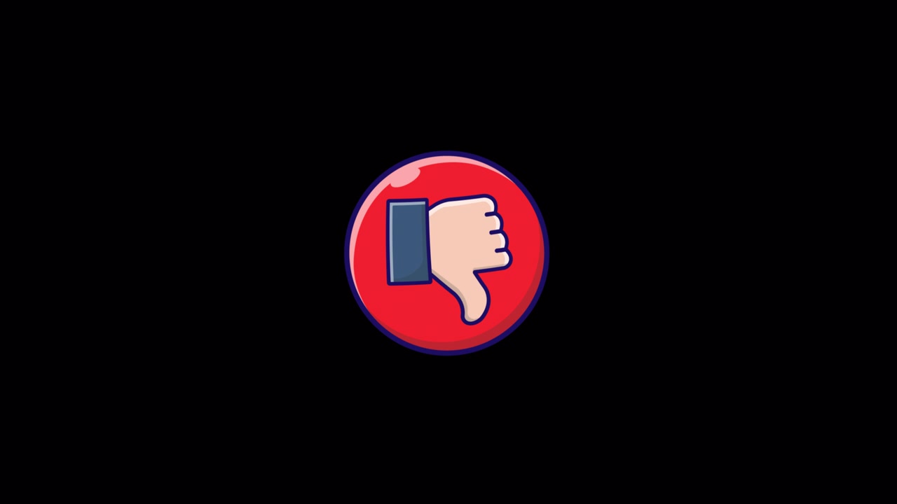 Animated Thumbs Down Icon on Black Background