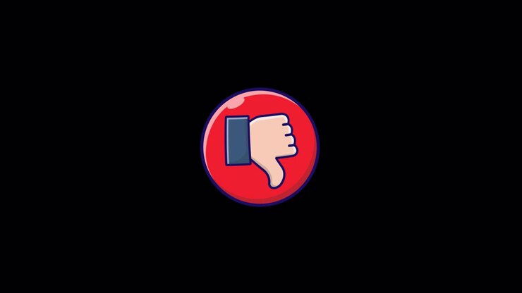 Animated Thumbs Down Icon on Black Background