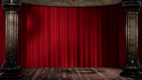 stage curtain with light and shadow