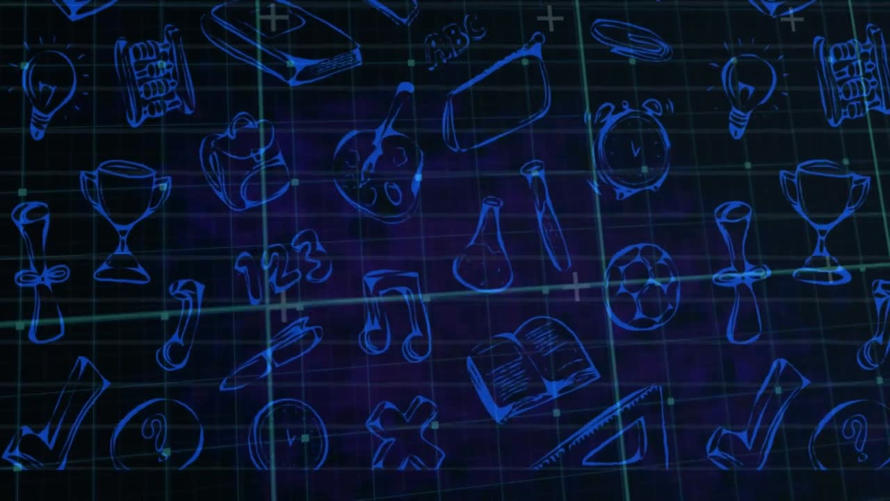 animación del procesamiento de datos y las redes de conexiones sobre un fondo oscuro