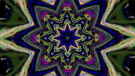 kaleidoscope ornamental web punk dreamy holographic background. vhs tape footage