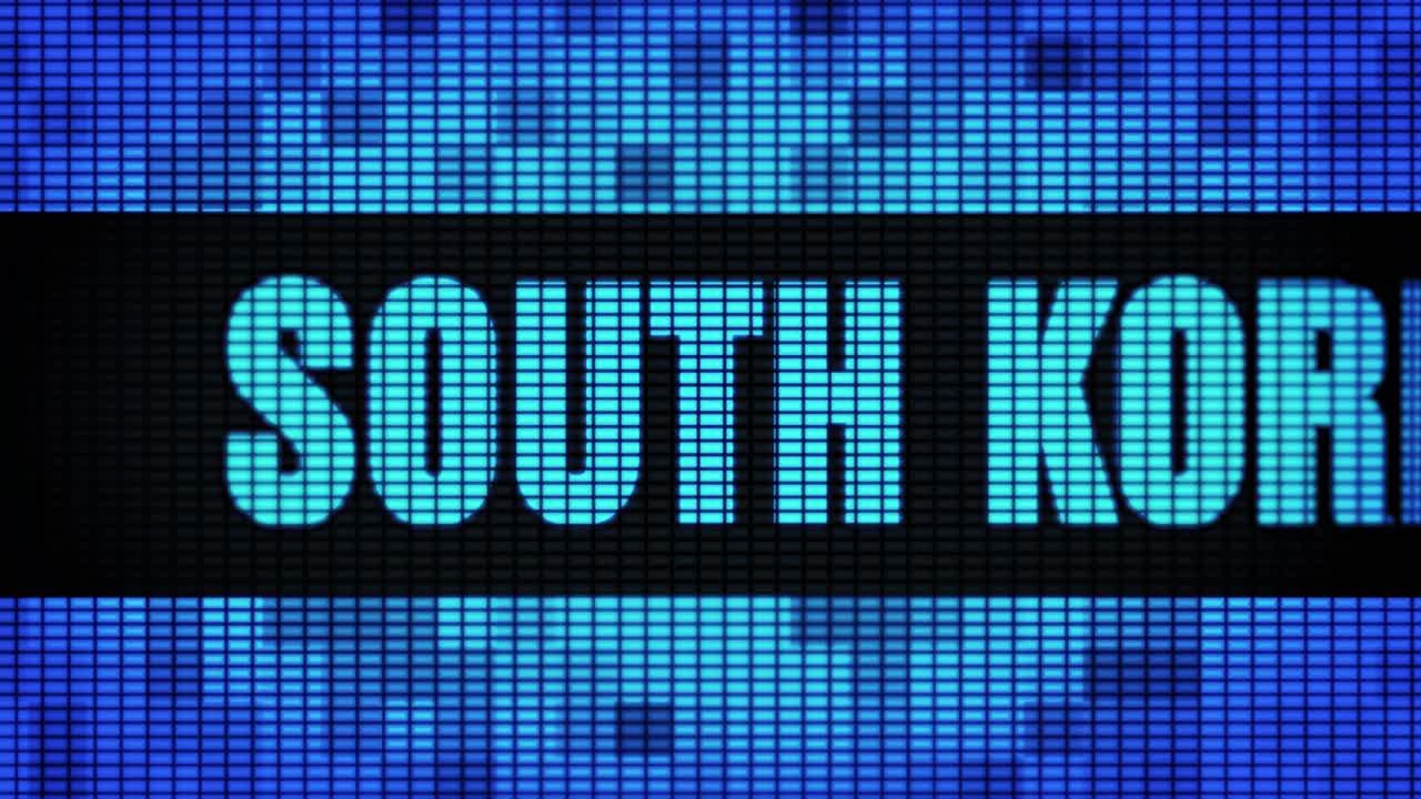 South Korea on a digital display