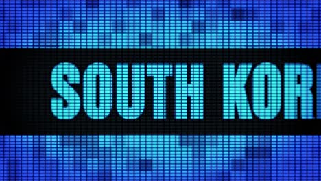 south korea on a digital display
