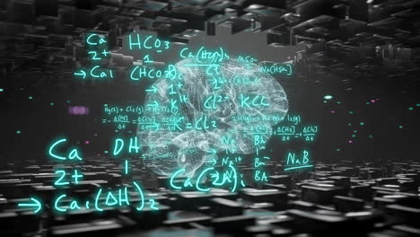 animation of scientific data processing over human brain