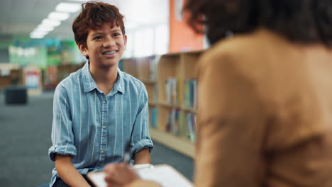 teenager in a counseling session at the school library