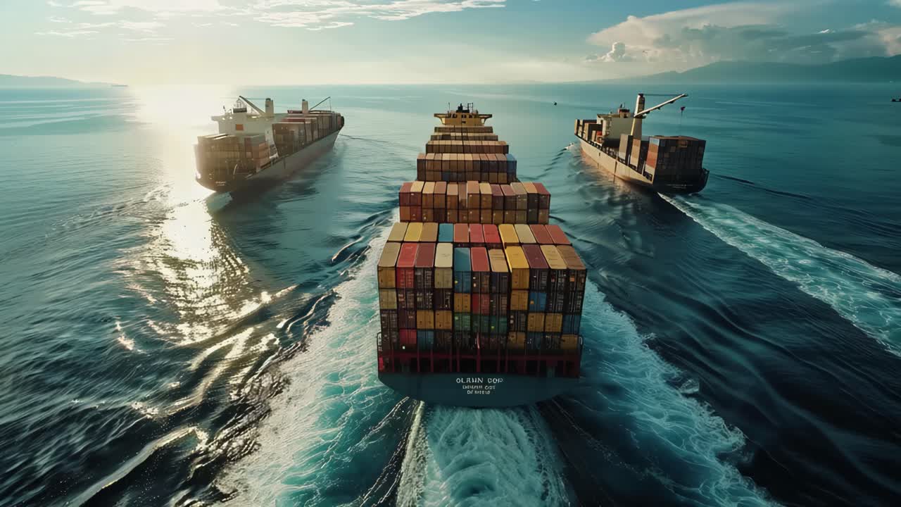 Container Ships at Sea