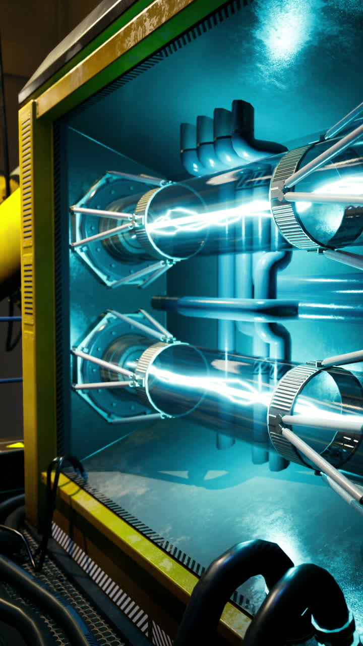 High tech laboratory with advanced machinery and vibrant lighting