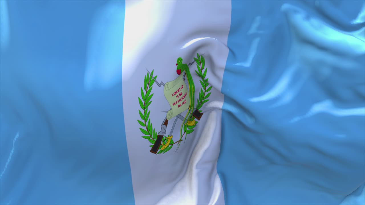 214 guatemala flag waving in wind slow motion animation 4k realistic fabric texture flag smooth