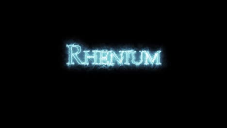 rhenium, chemical element, written with fire. loop